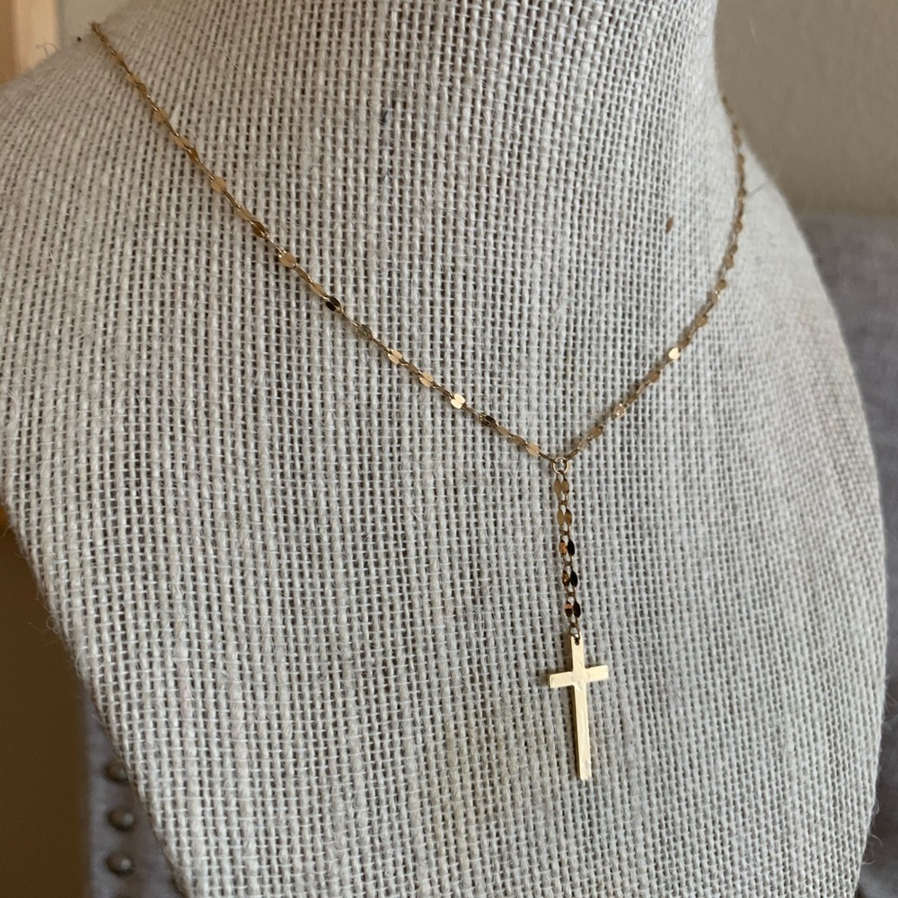 14k gold cross necklace